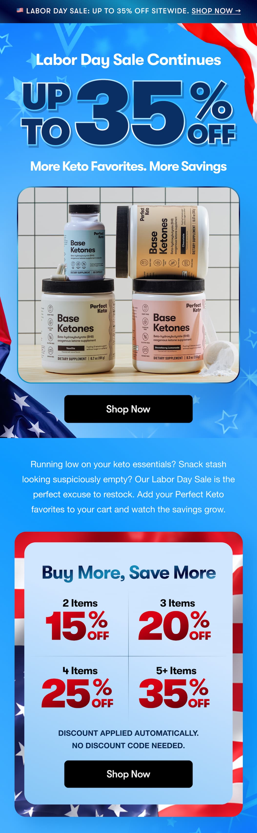 Up to 35% Labor Day Sale Continues