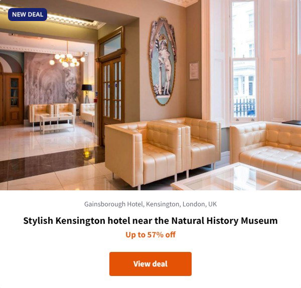 Stylish Kensington hotel near the Natural History Museum