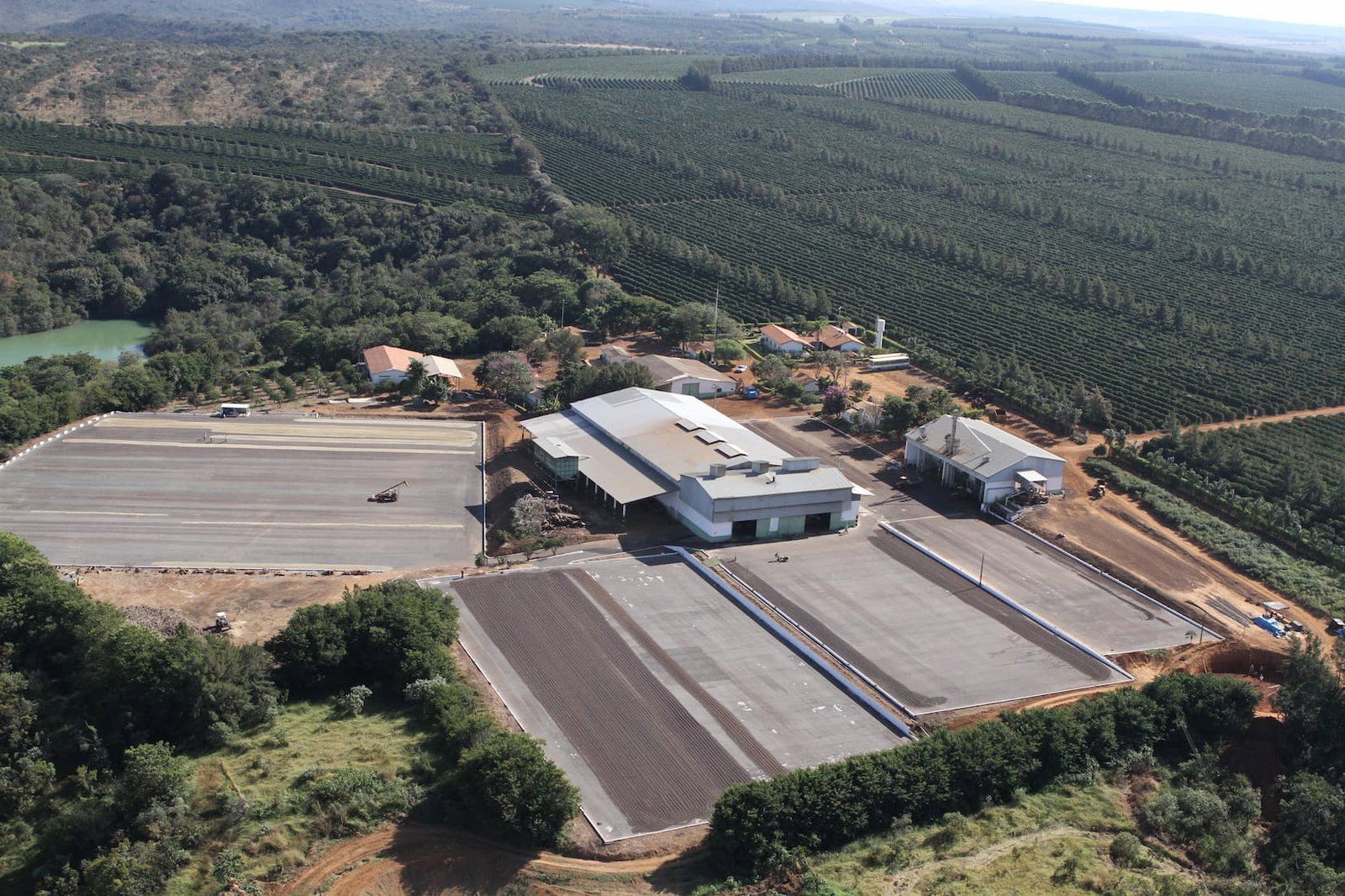 An overhead view of Fazenda Rio Brilhante