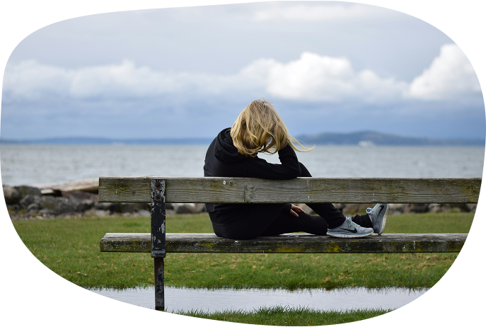 Person sitting on bench