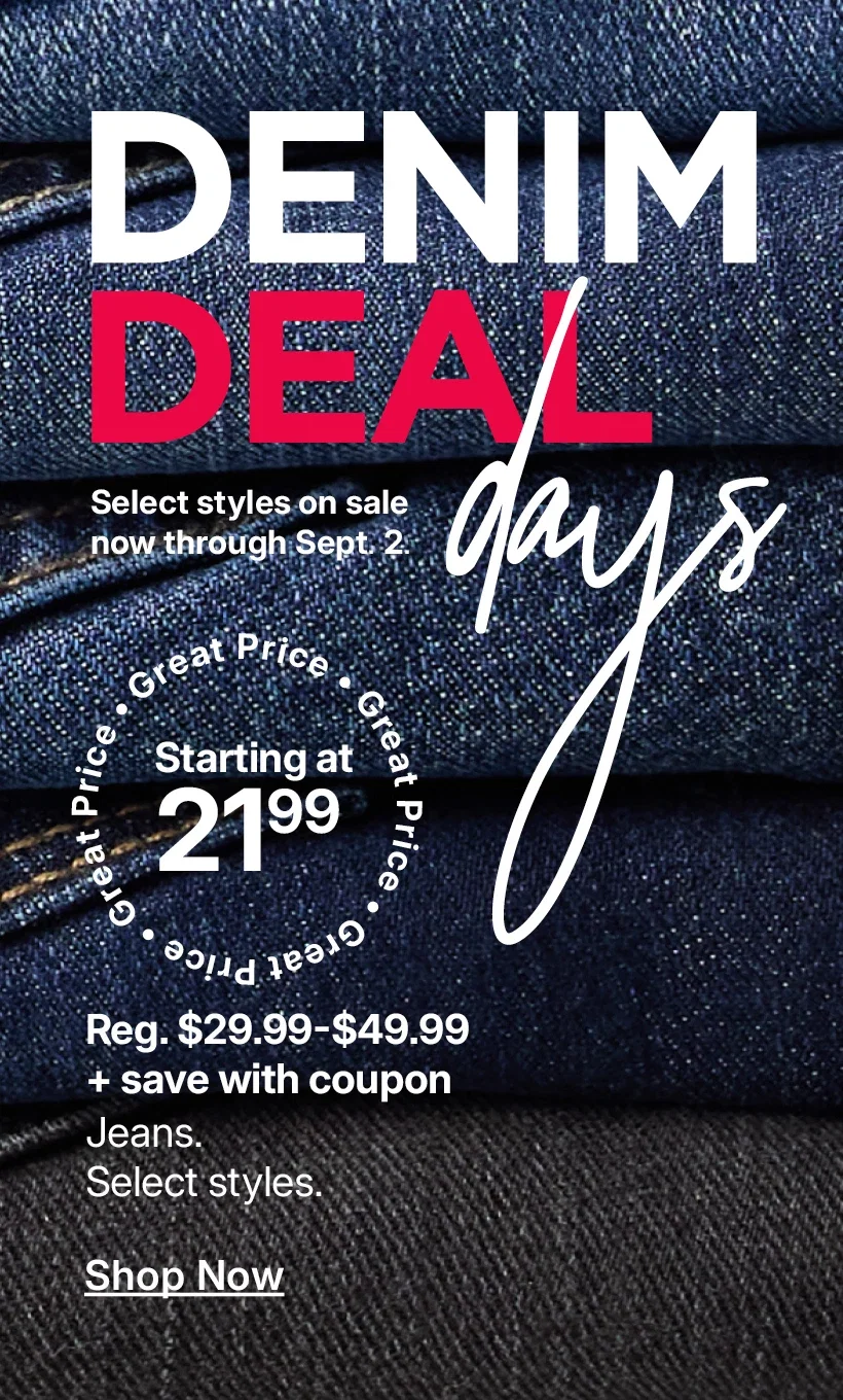starting at $21.99 jeans
