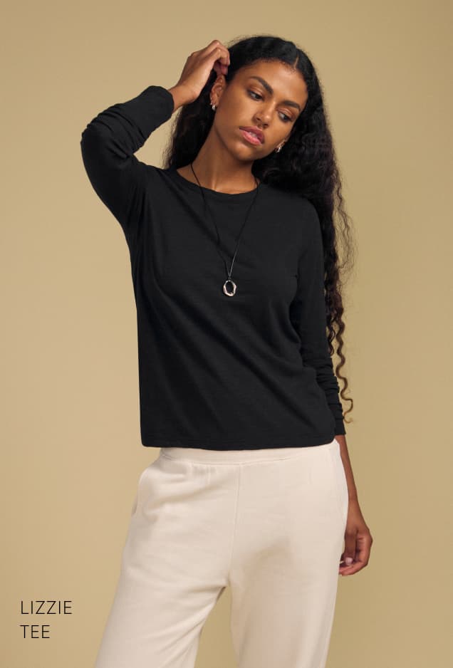 Image of model wearing Lizzie in Black.