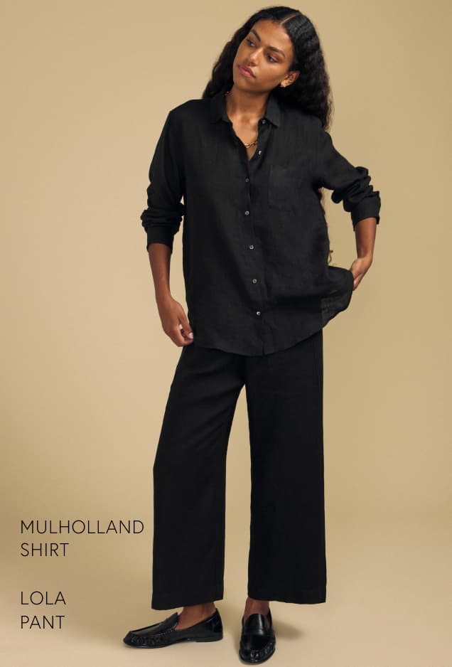Image of model wearing Mulholland in Black.