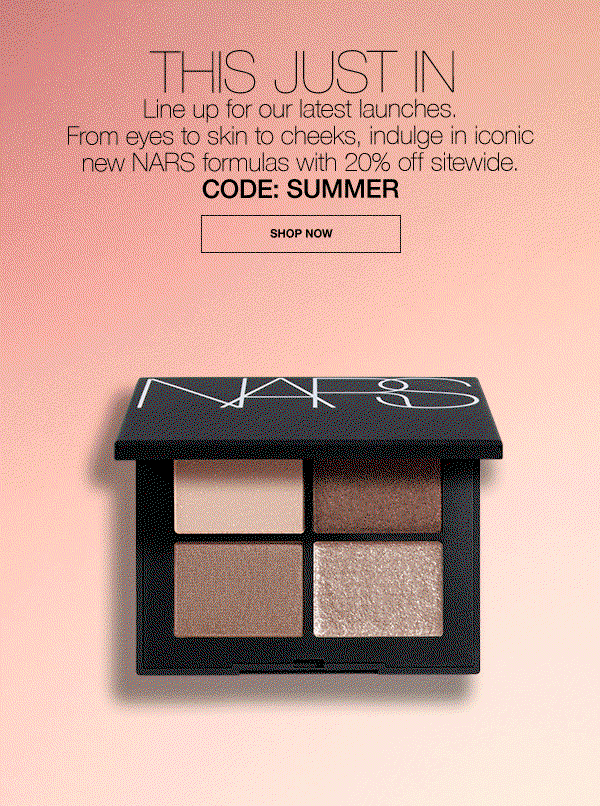 From eyes to skin to cheeks, indulge in iconic new NARS formulas with 20% off sitewide. CODE: SUMMER