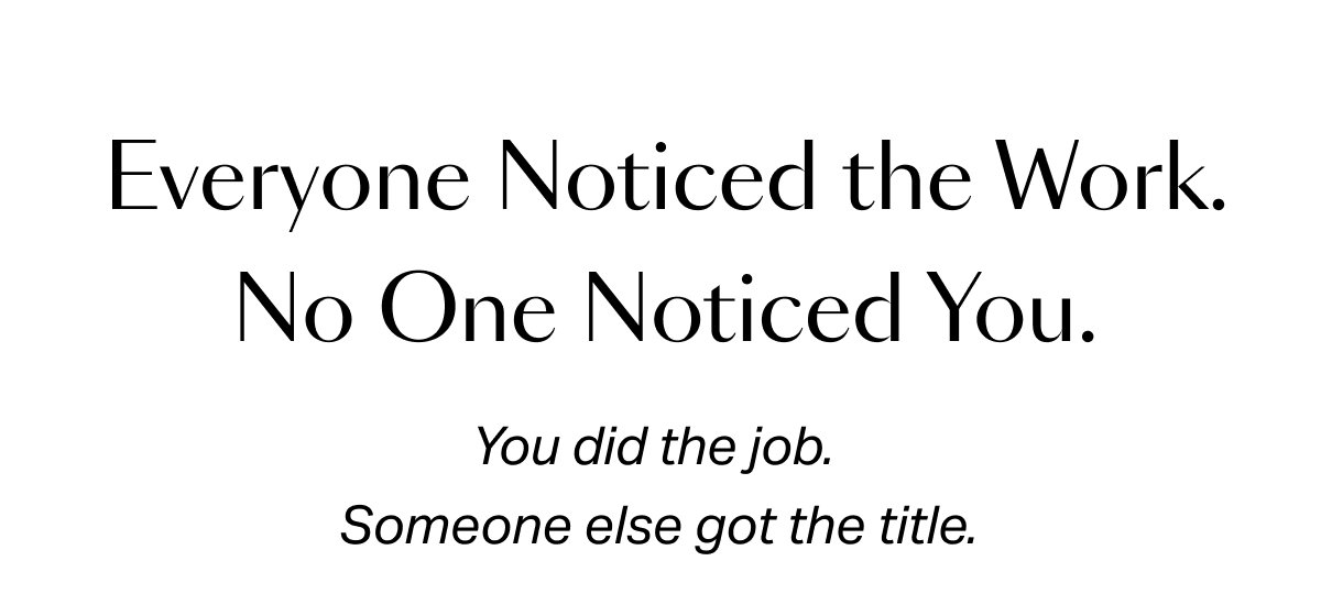 No One Noticed You