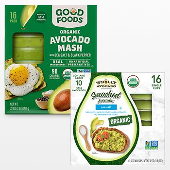Good Foods OR Wholly Organic Avocado Mash, 2 oz, 16-Count