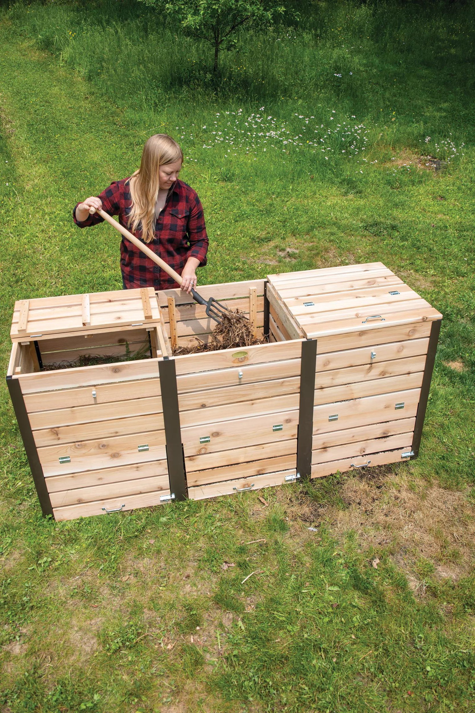 Image of Cedar Three Bin Composter