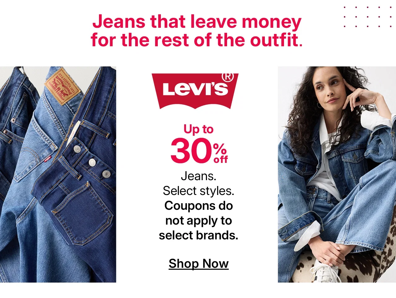 up to 30% off jeans