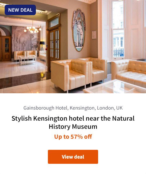 Stylish Kensington hotel near the Natural History Museum