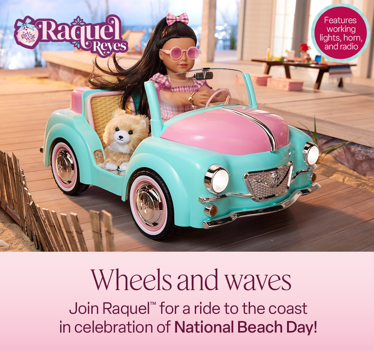 Wheels and waves. Join Raquel for a ride to the coastt in celebration of national beach day! 