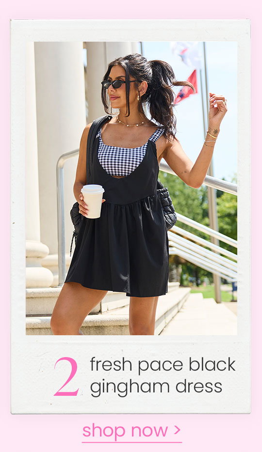 fresh pace black gingham dress