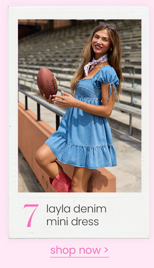 layla denim mini dress