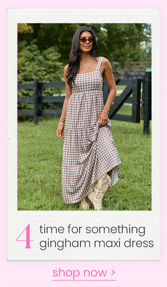 time for something gingham maxi dress