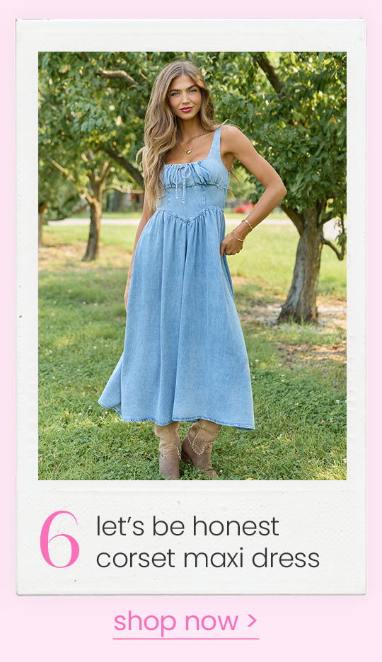 let's be honest corset maxi dress