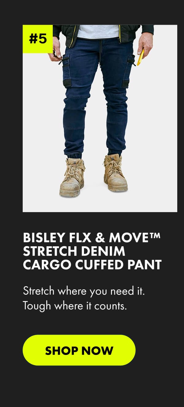 BISLEY FLX & MOVE™ STRETCH DENIM CARGO CUFFED PANT | Shop now