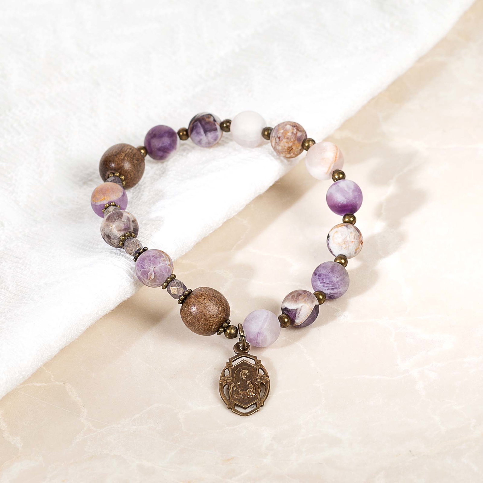 St. Joseph Rosary Bracelet with Medal