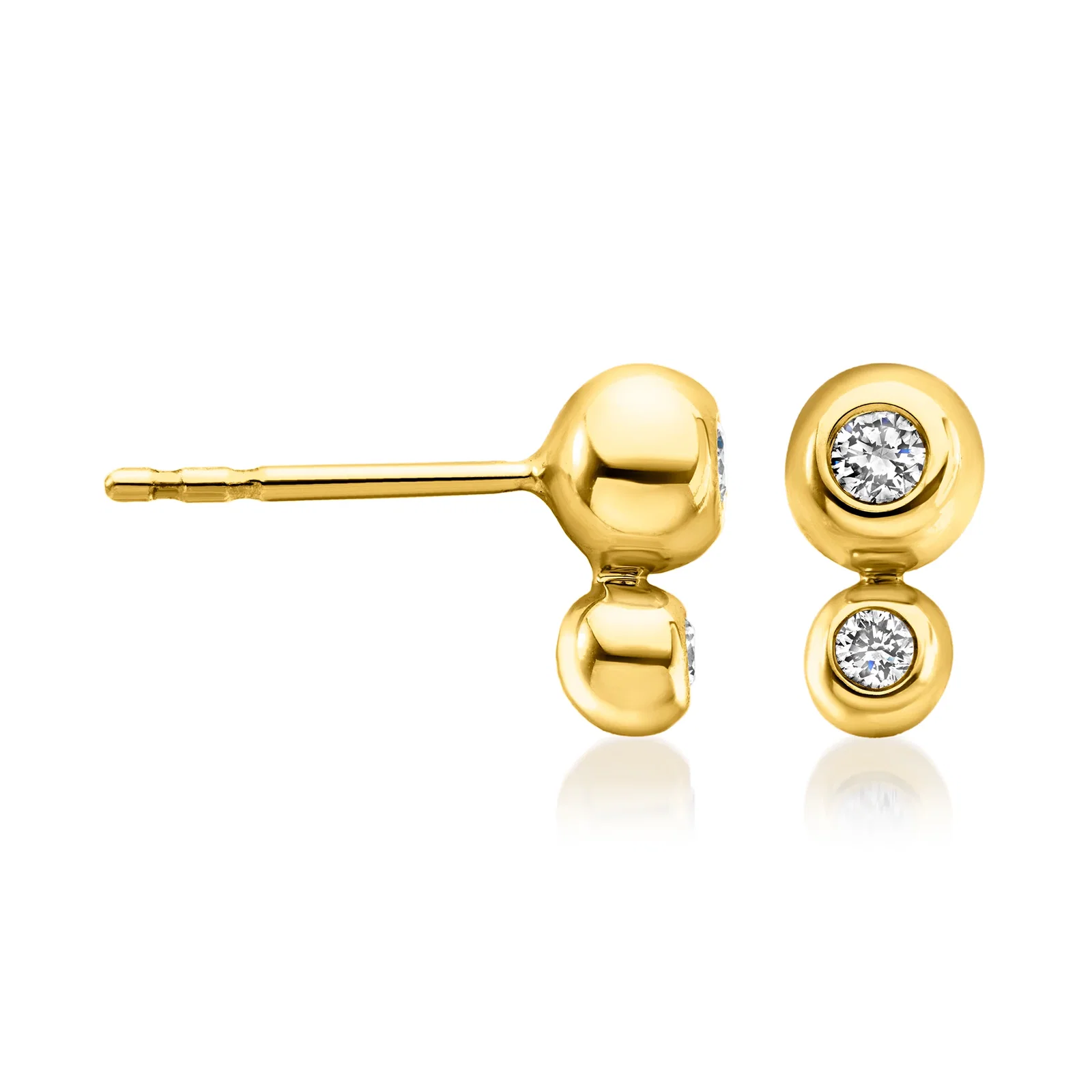 Image of .20 ct. t.w. Bezel-Set Lab-Grown Diamond Drop Earrings in 18kt Gold Over Sterling