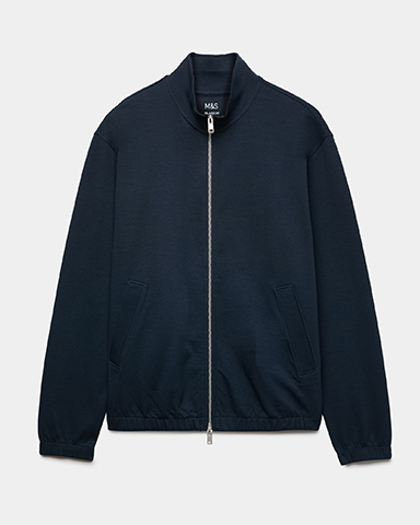 Navy Ultimate Cotton Rich Full Zip Sweatshirt