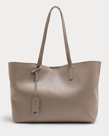 Mushroom Faux Leather Shopper