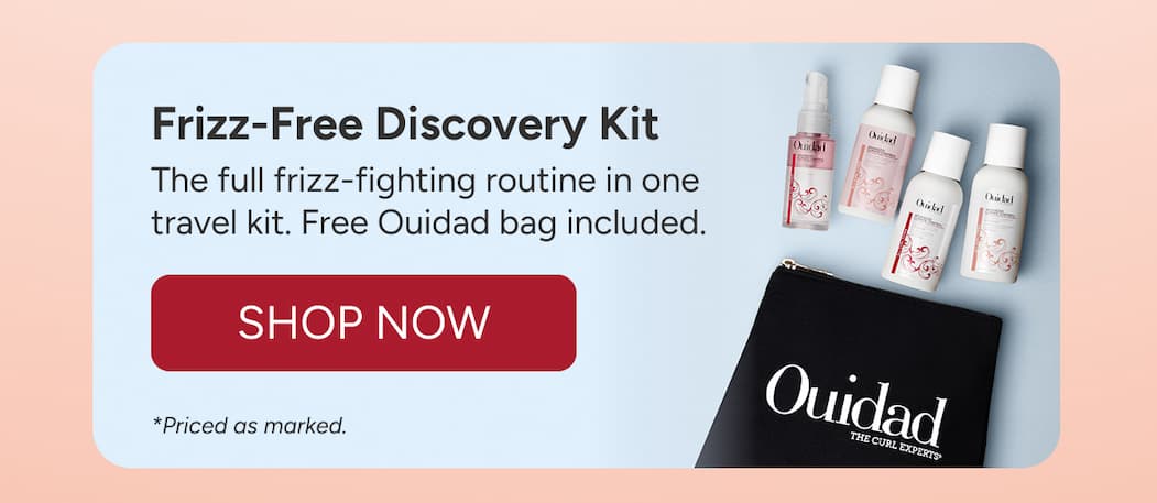 Frizz-Free Discovery Kit - The full frizz-fighting routine in one travel kit. Free Ouidad bag included. - Shop Now