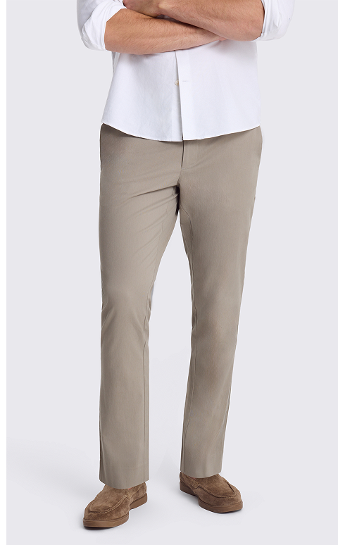 Slim Fit Dark Taupe Cotton Chinos