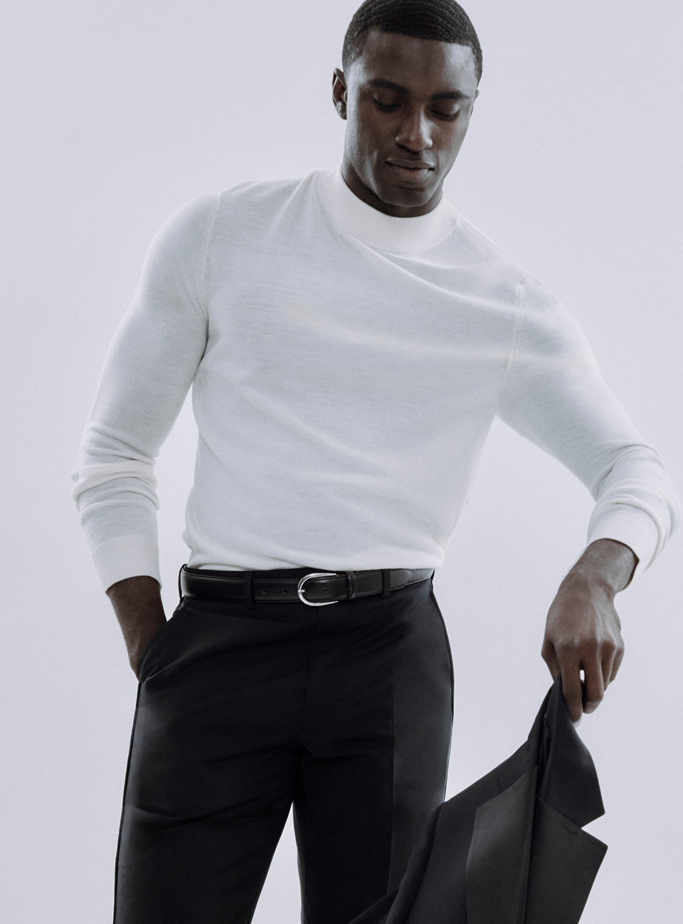 White Merino Mock-Neck Jumper