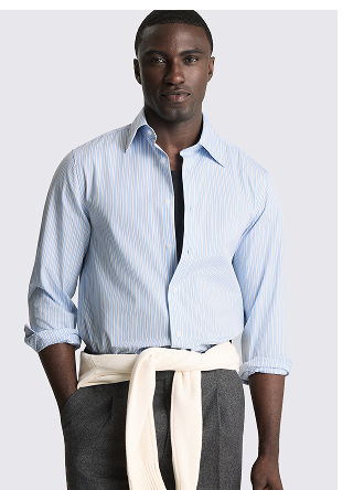 Light Blue Stripe Cotton Shirt
