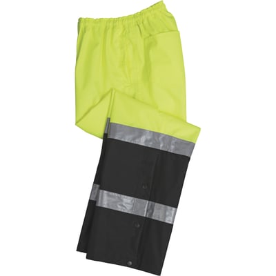 Gravel Gear HV Men's Type E High Visibility 300 Denier Ripstop Rain Pants, Lime, Large