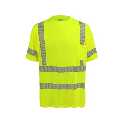 FrogWear, HV Yellow/Green,Class 3Bamboo Self-Wicking, Athletic Shirt, Size L, Model# GLO-217-L