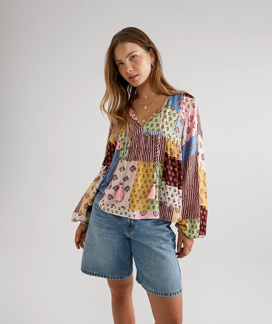 ISY PRINTED BOHO BLOUSE