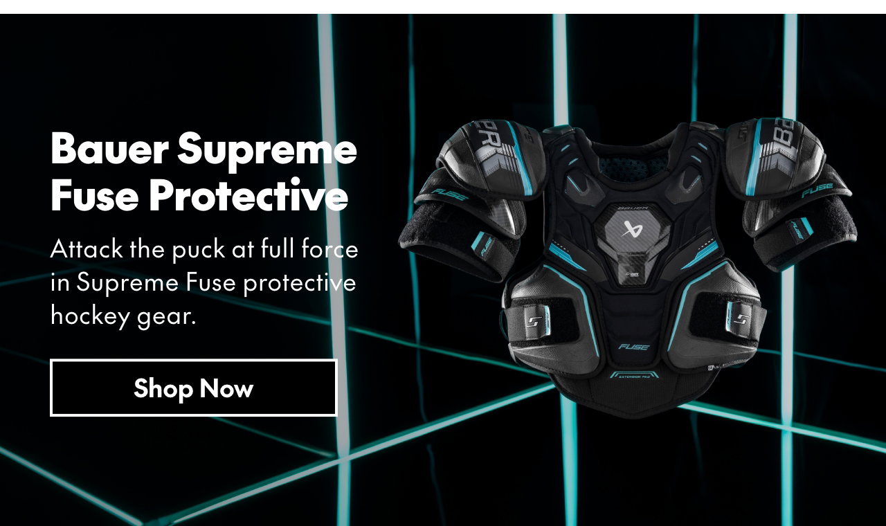 Bauer Supreme Fuse Protective
Attack the puck at full force in Supreme Fuse protective hockey gear.