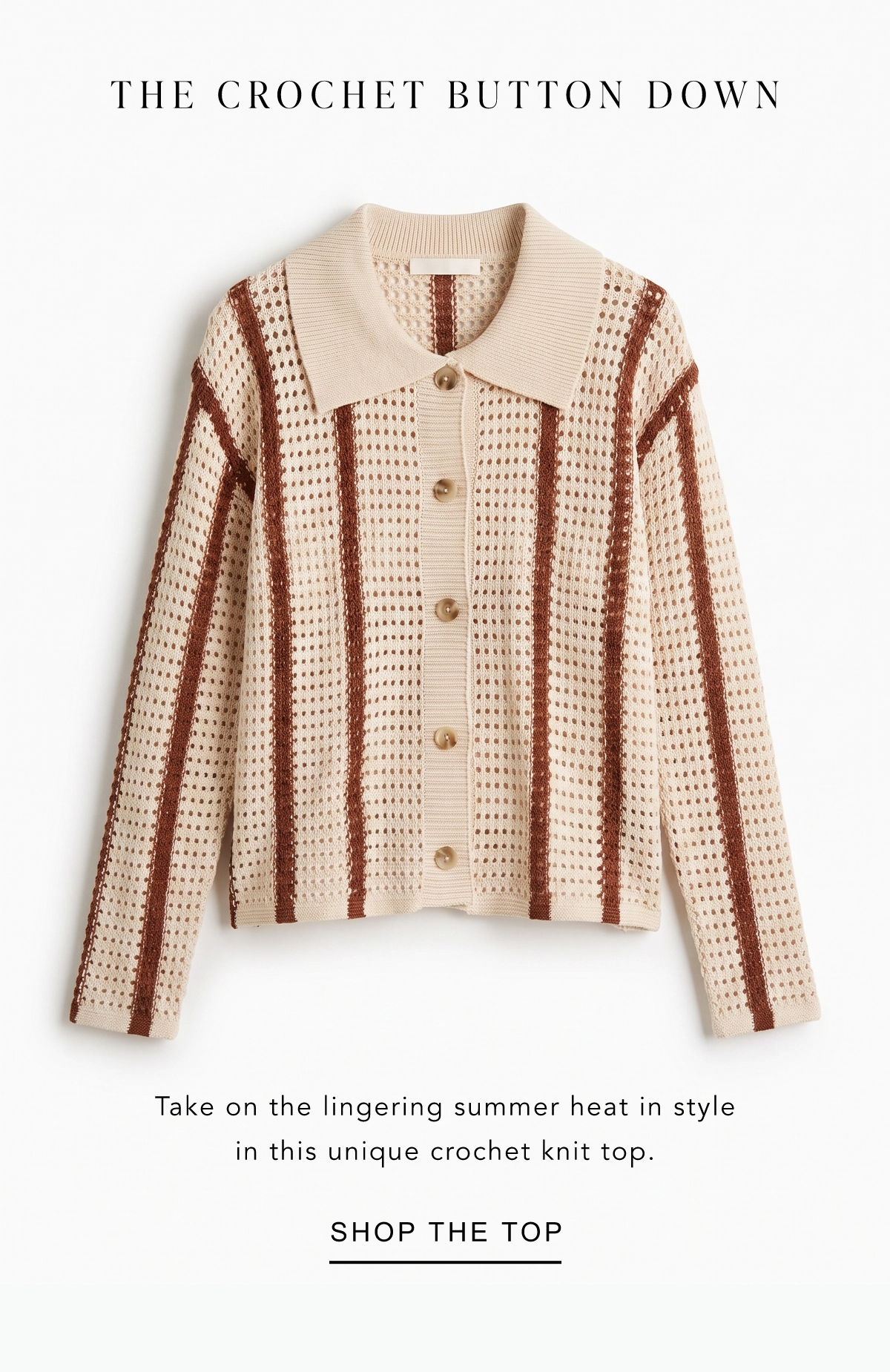 Longsleeves Striped Crochet Button Down Shirt