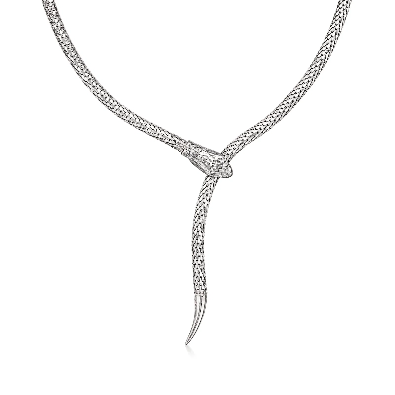 Image of Italian Sterling Silver Adjustable Snake Necklace