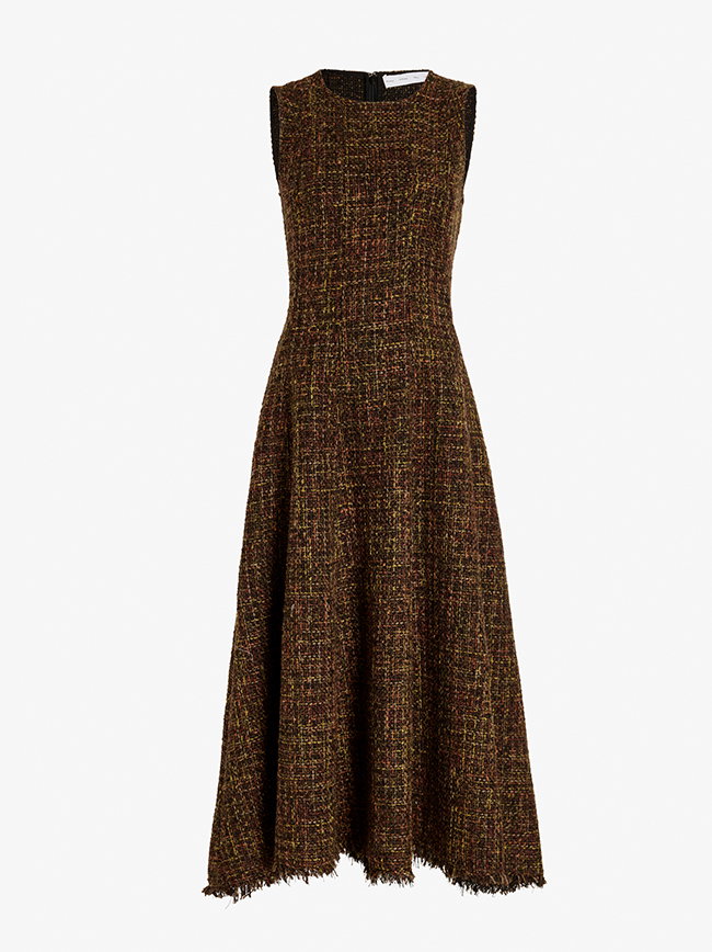 Beatrix Dress in Tweed in Henna Multi