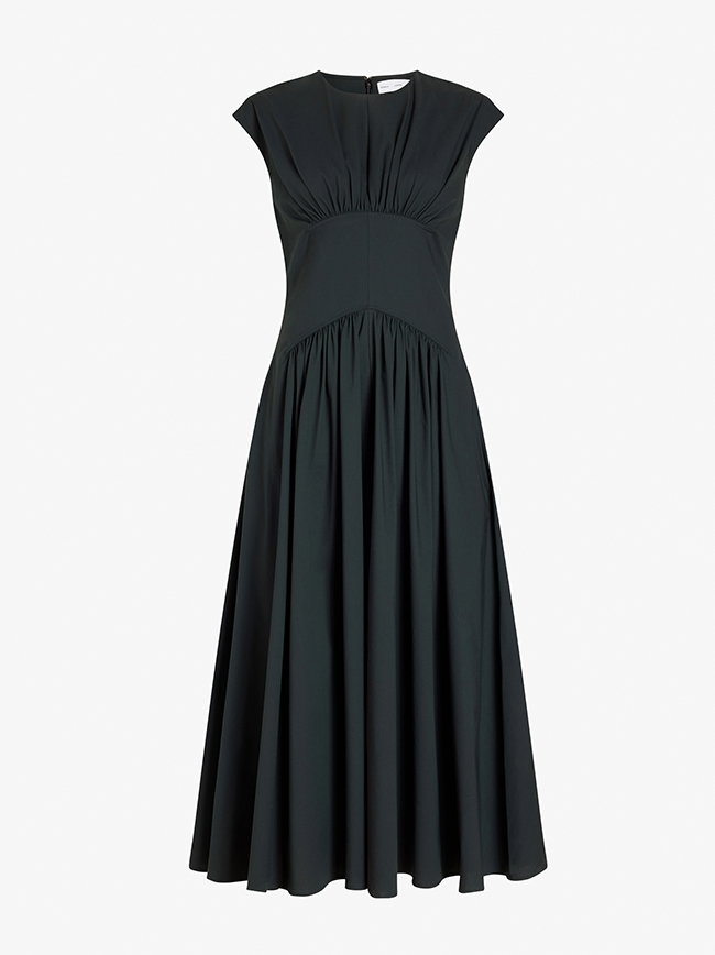 LabelNyssa Dress in Stretch Cotton- Dark Green
$