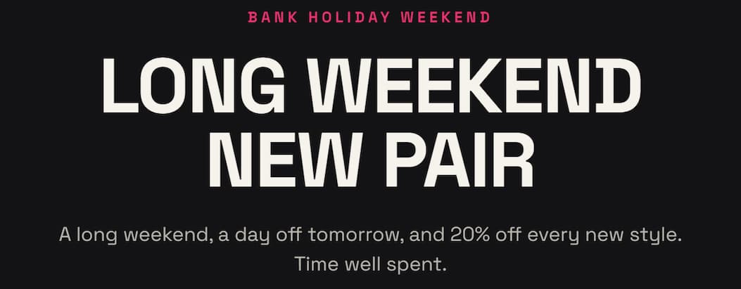 Long Weekend New Pair Banner