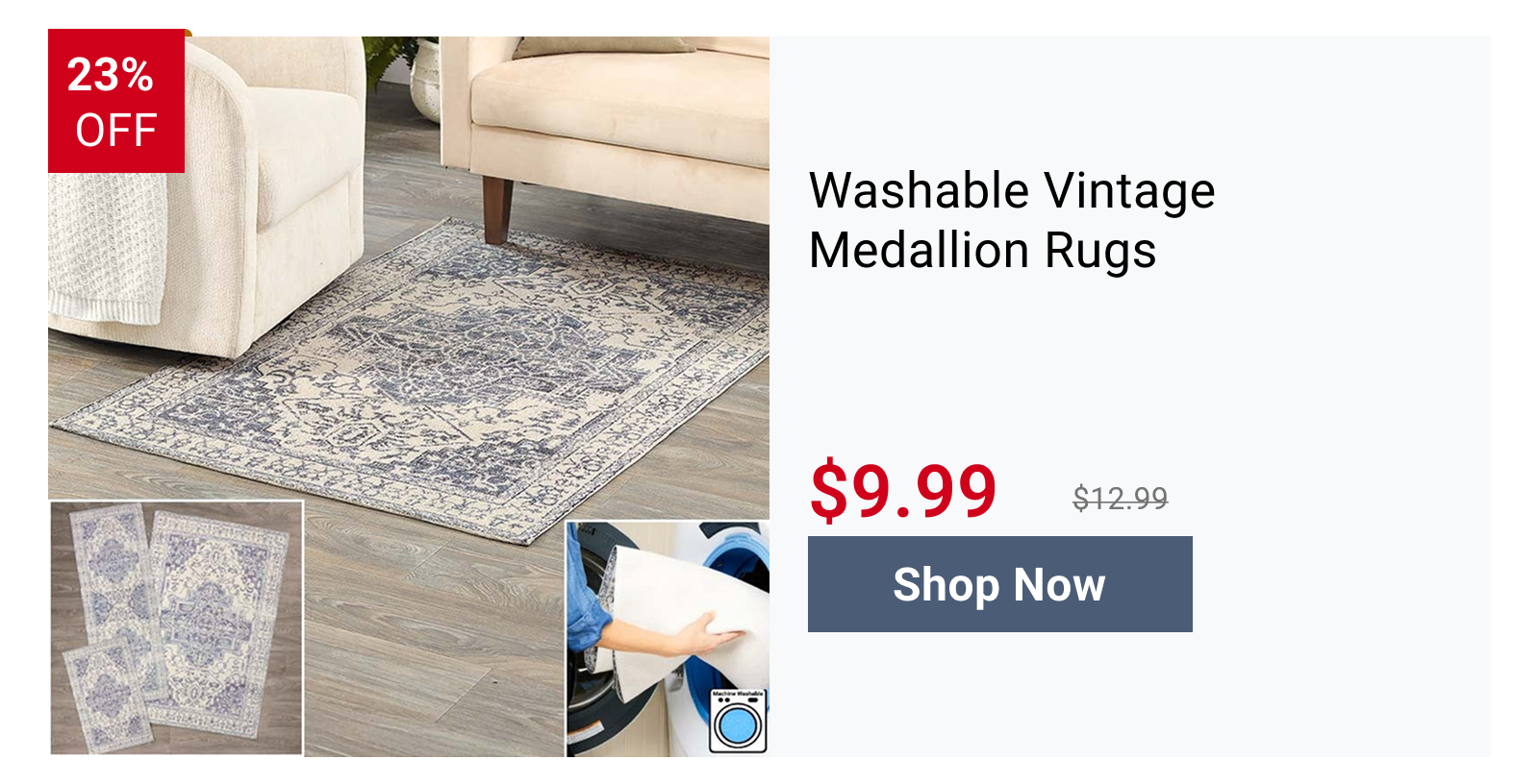 Washable Vintage Medallion Rugs