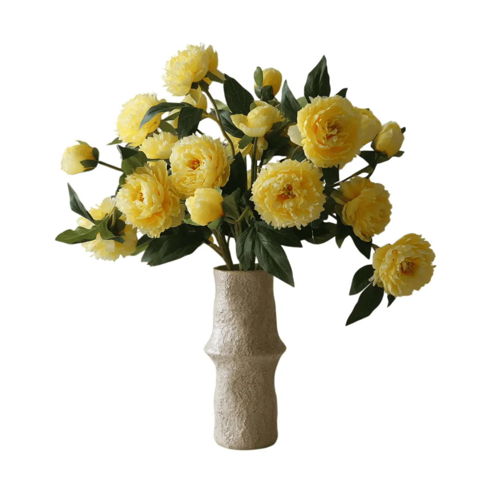 Peony artificial bouquet Large, yellow 7 pcs