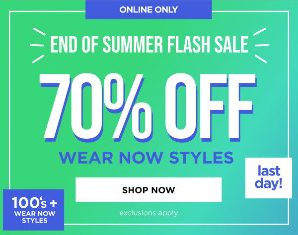 Online only. 70% off Wear Now Styles • Dresses, Tops, bottoms & Activewear. Shop now