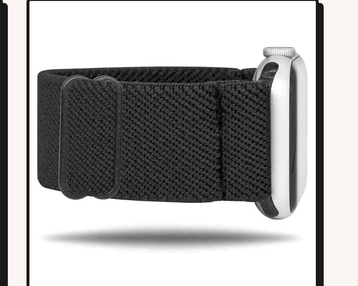 Light brown Apple Watch band, Ash, on a watch.