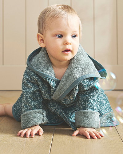 Bathrobe for Baby, Brocéliande - printed green
