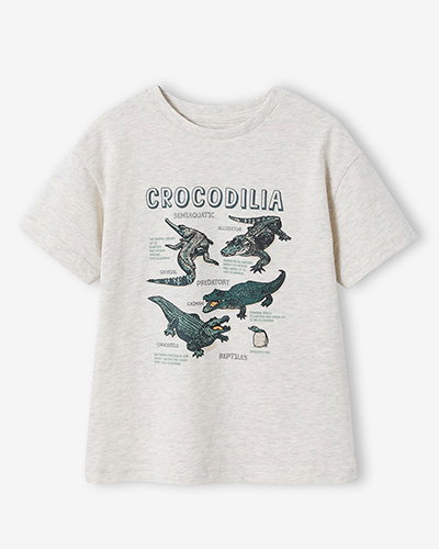 Boy's short-sleeved t-shirt - marl white