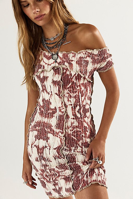 Luna Del Pinal La Rosa Off The Shoulder Mini Dress