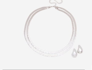 Layered Herringbone Necklace Set