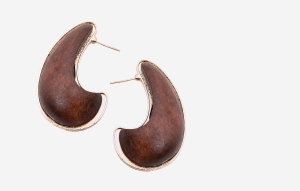 Wood Teardrop Earrings