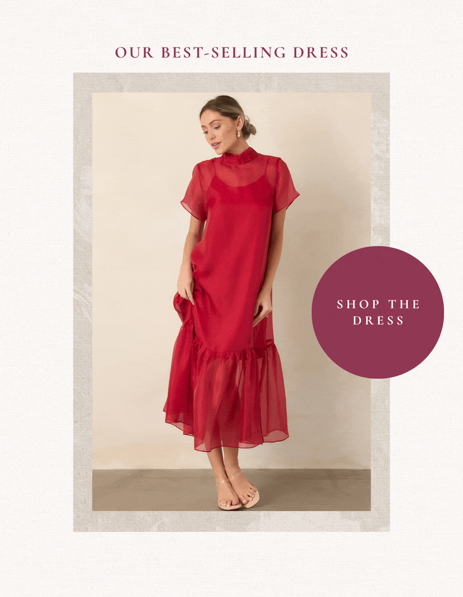 "Our best-selling dress. Shop the dress."