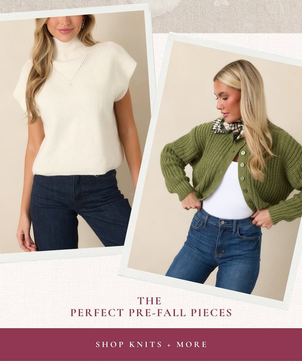 "The perfect pre-fall pieces. Shop knits + more."