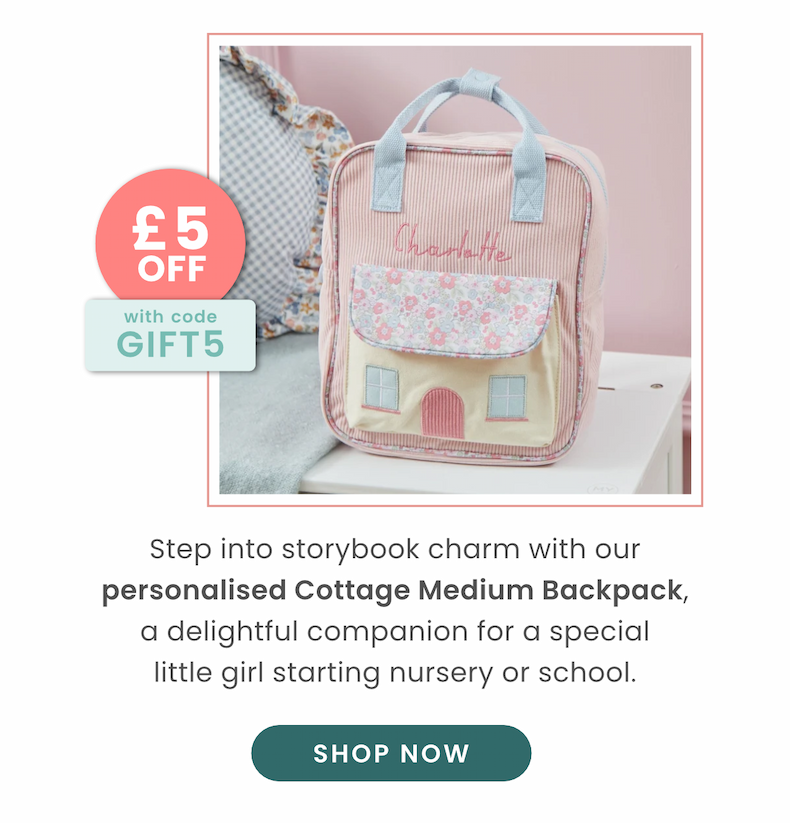 Personalised Cottage Medium Backpack