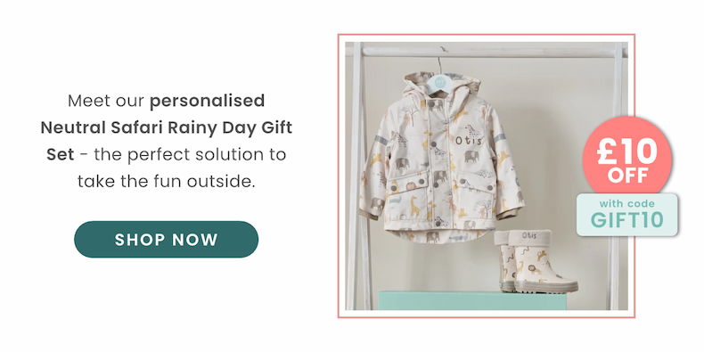 Personalised Neutral Safari Rainy Day Gift Set