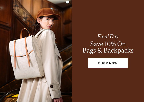 Save 10% On Bags & Backpacks